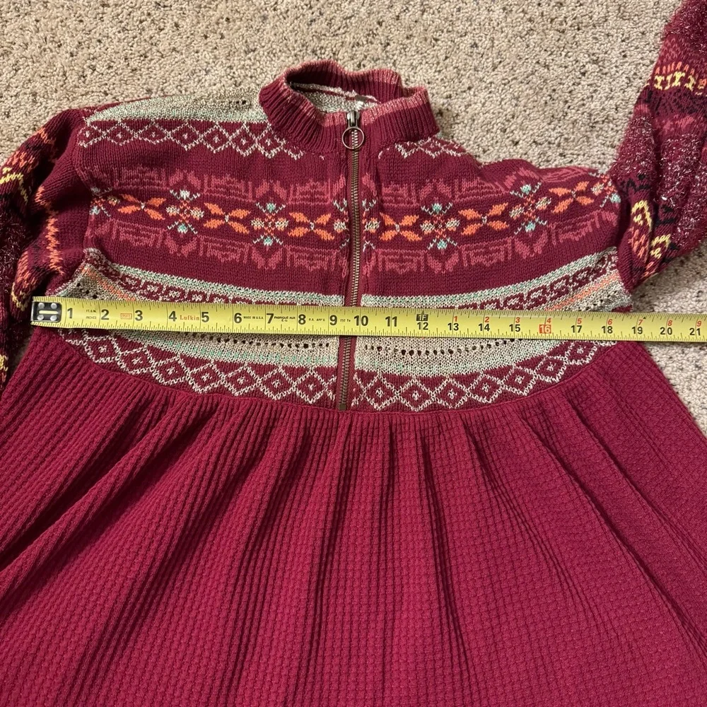 Free People Fair Isle Balloon Sleeve Babydoll Top Oversized Size XS - Picture 6 of 11